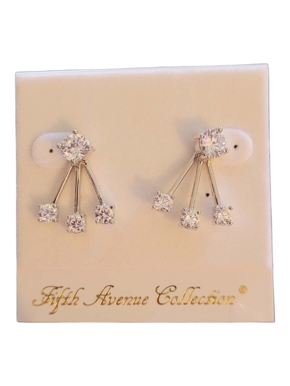 🥳4/$75!🥳 Fifth Avenue Collection Silver Triple Drop Cubic Zirconia Earrings
